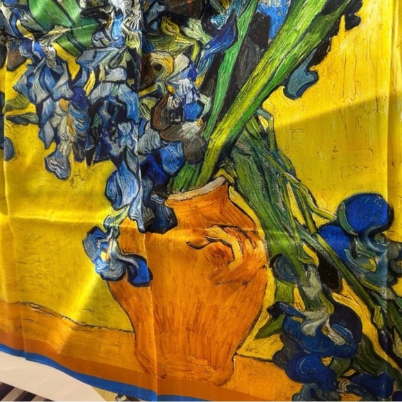 Van Gogh Irises Silk Scarf - Picture 3 of 5